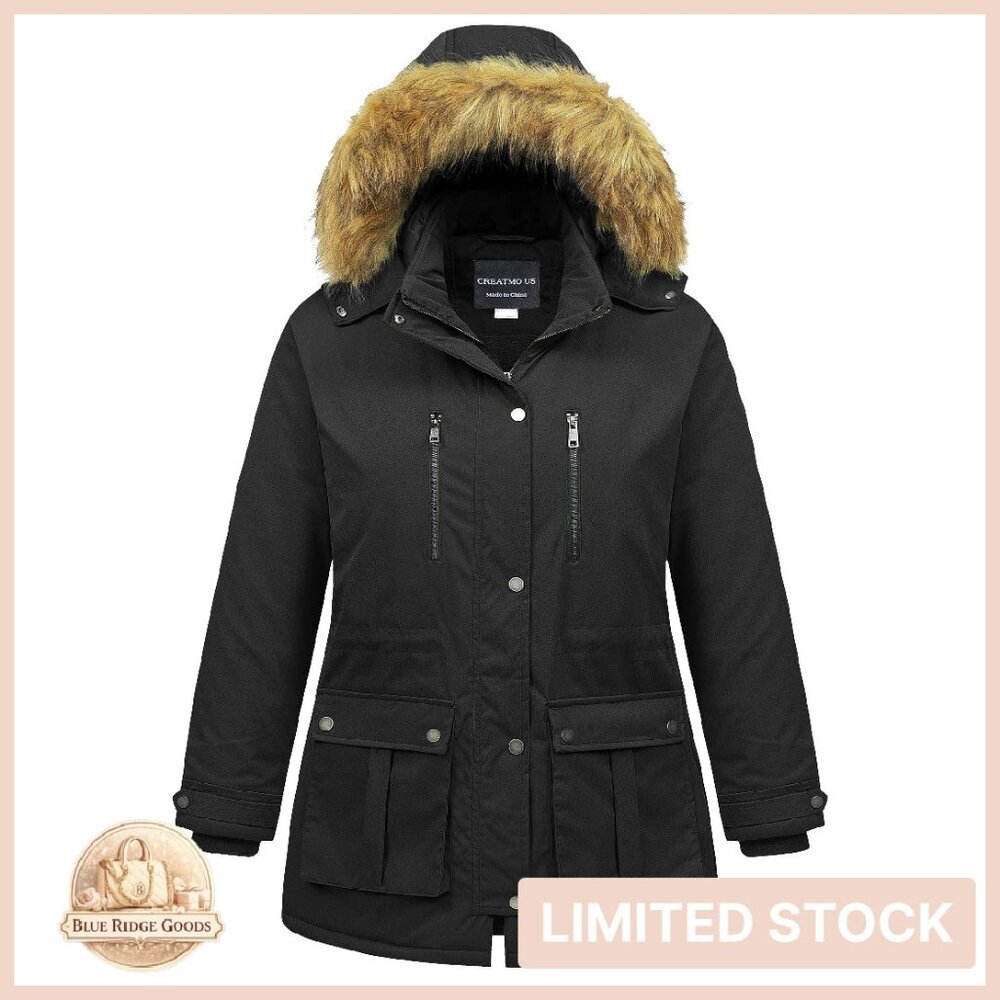 Plus Size Winter Puffer Parka Waterproof Warm Thick Hooded Military Style Jacket